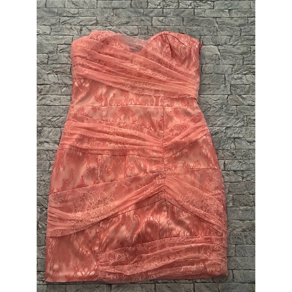 Bebe Summer Romance Wrapped Mixed Lace Dress Women's Size M - Picture 3 of 6